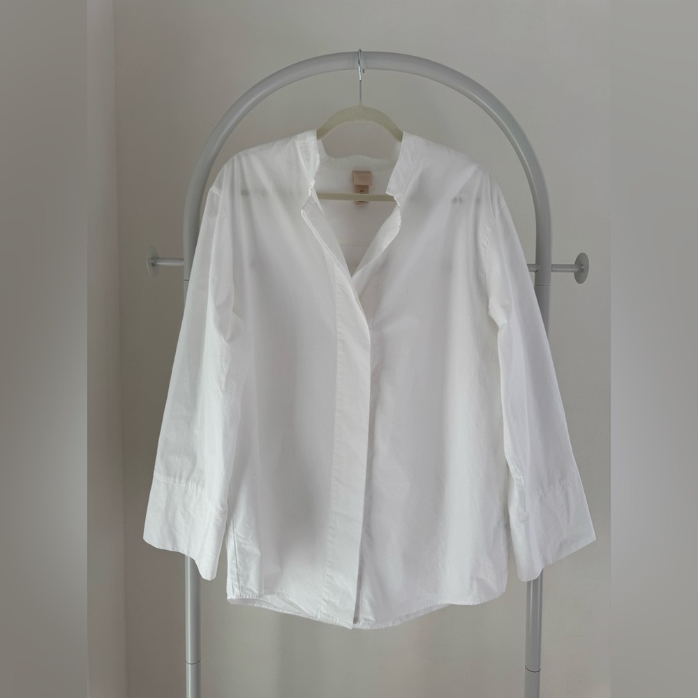 H&M Premium Women's Cotton Poplin Oversized White Shirt